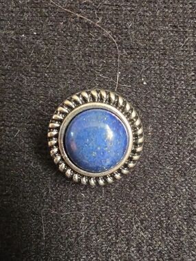 STYLE DOTS Original Silver-Tone LAPIS Stone Snap